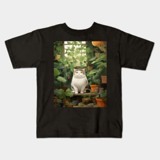 Purrfect Harmony: Cats and Plants Kids T-Shirt